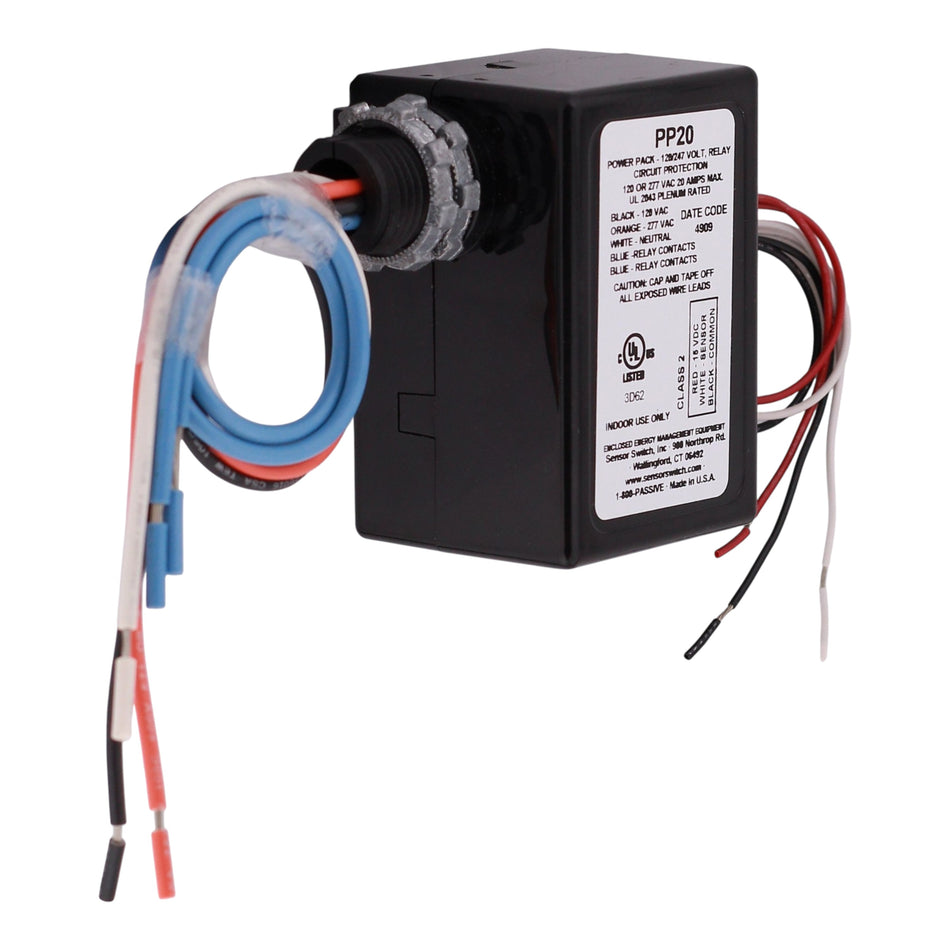 Acuity SensorSwitch, PP20, 120/277VAC, 15VDC, 20A Relay, Power Pack, Plenum Rated