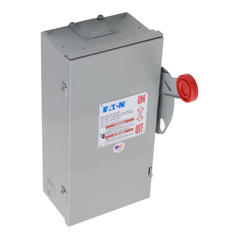 Eaton DH, DH221NRK, 30A, 2P, 240V, Heavy Duty Fusible Safety Switch, NEMA 3R