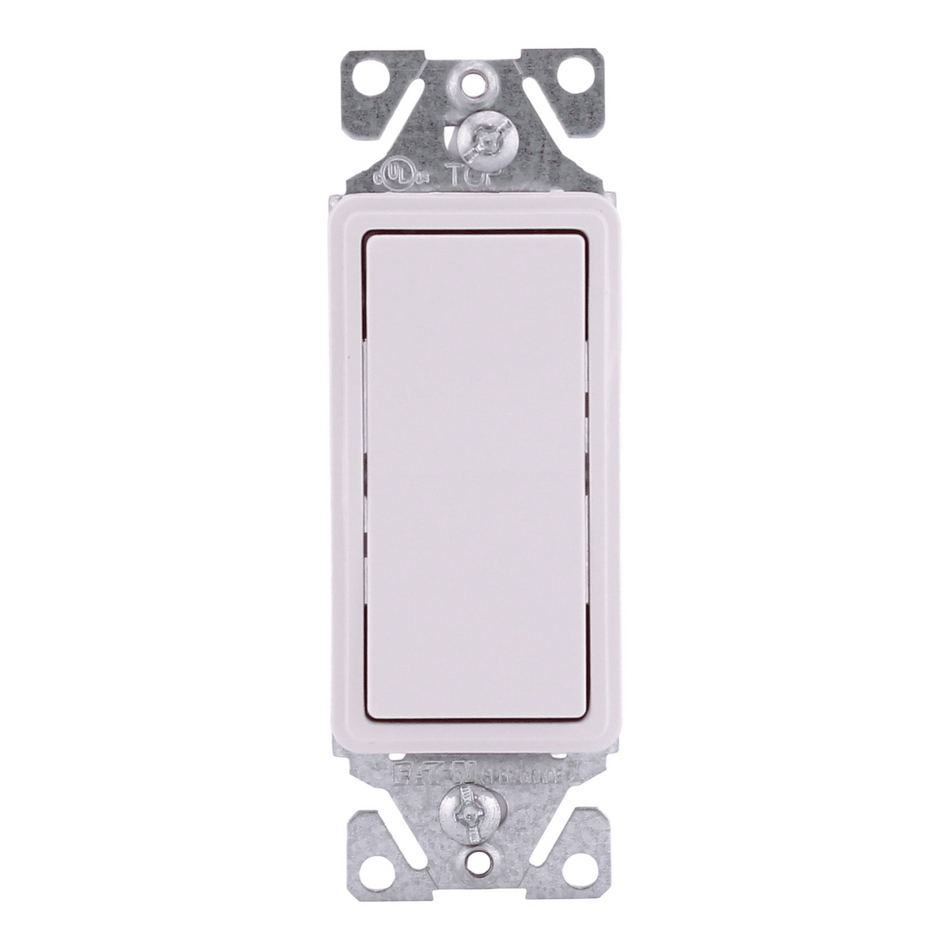 PACK-10, Eaton Arrow Hart, 7501W, 15A, 1P, 120/277V, Decorator Switch, White