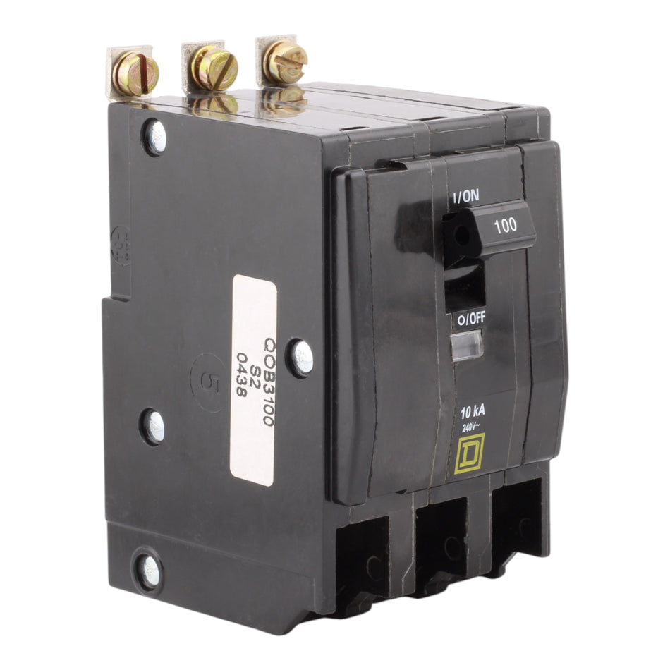 Square D QO QOB3100 100A 3P 120/240V Standard Bolt-On Circuit Breaker