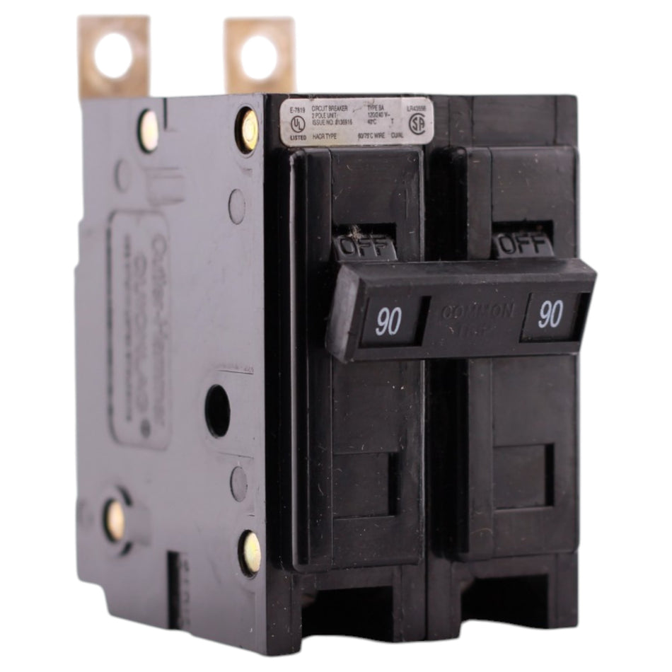 Eaton BAB, BAB2090, 90A, 2P, 120/240V, 10kAIC, Bolt-On, Circuit Breaker