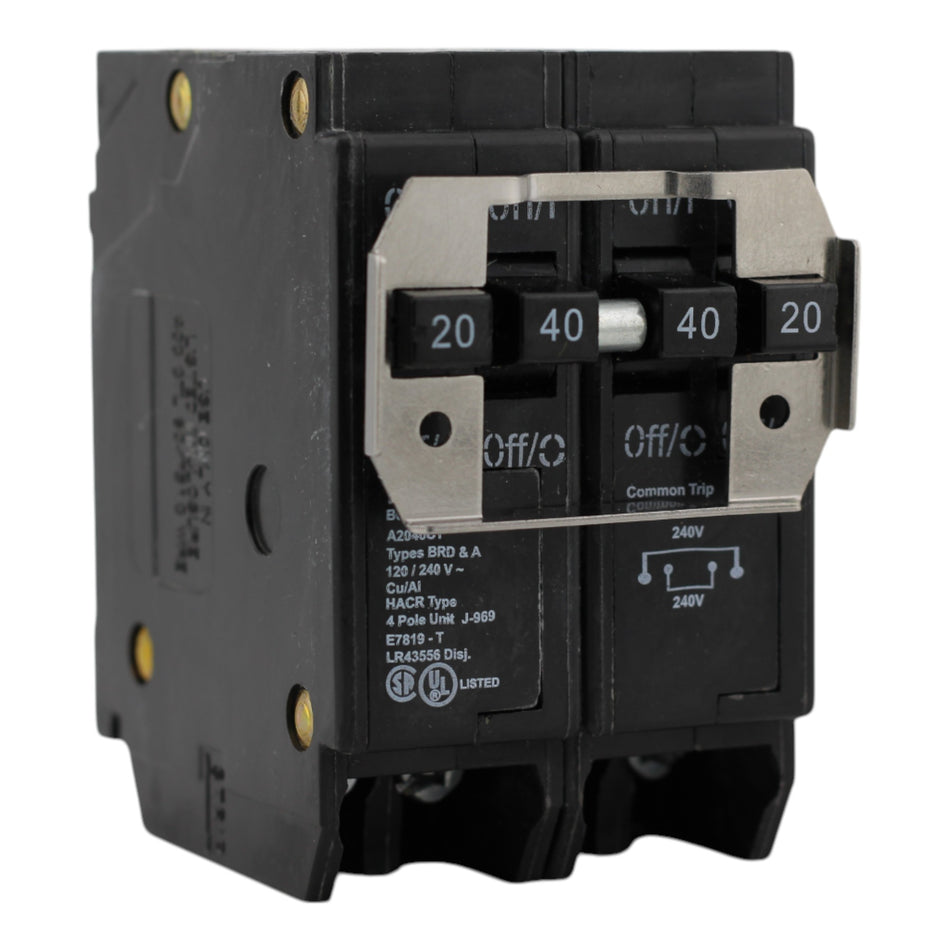 Eaton BQC220240 20/40A 4P 120/240V Quadplex Circuit Breaker