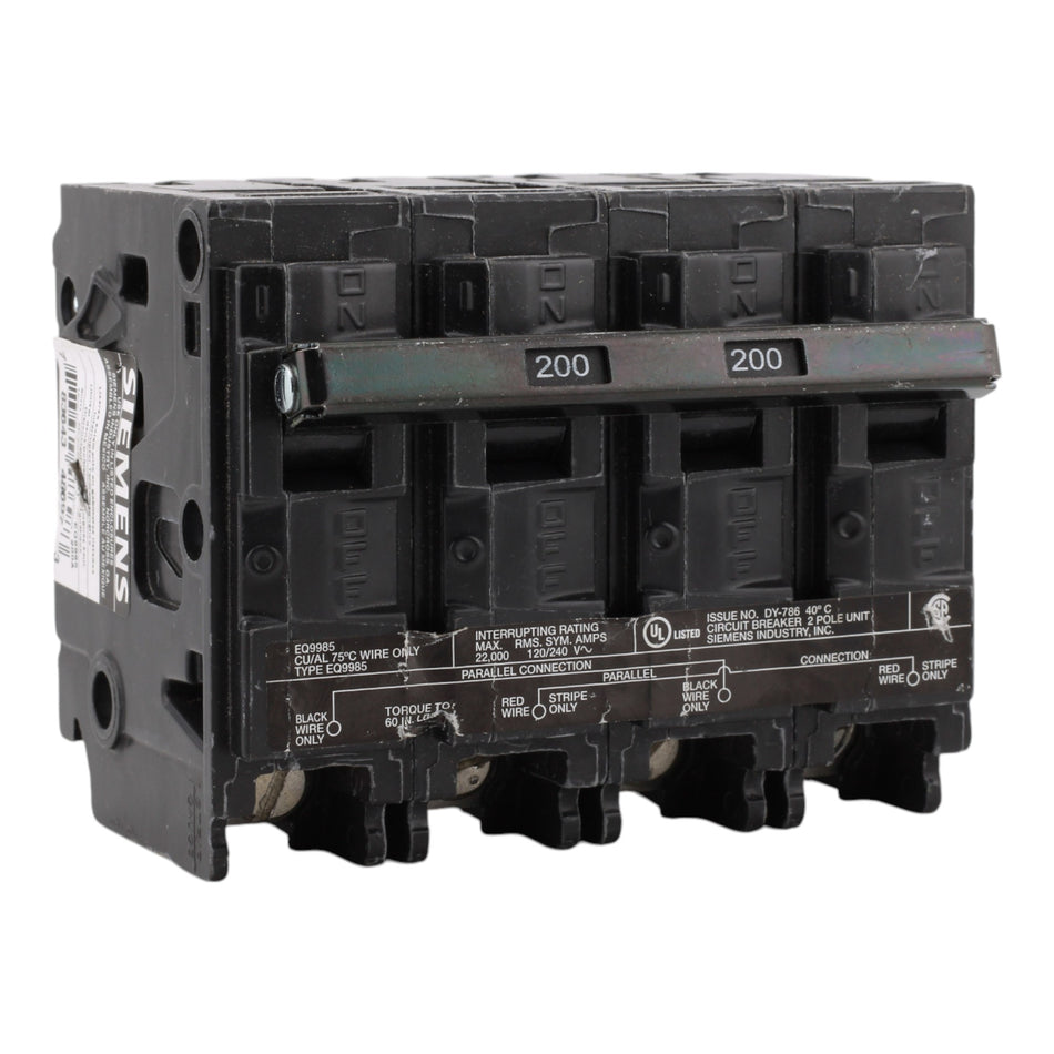 Siemens EQ9985 200A 4P 22kA Main Circuit Breaker