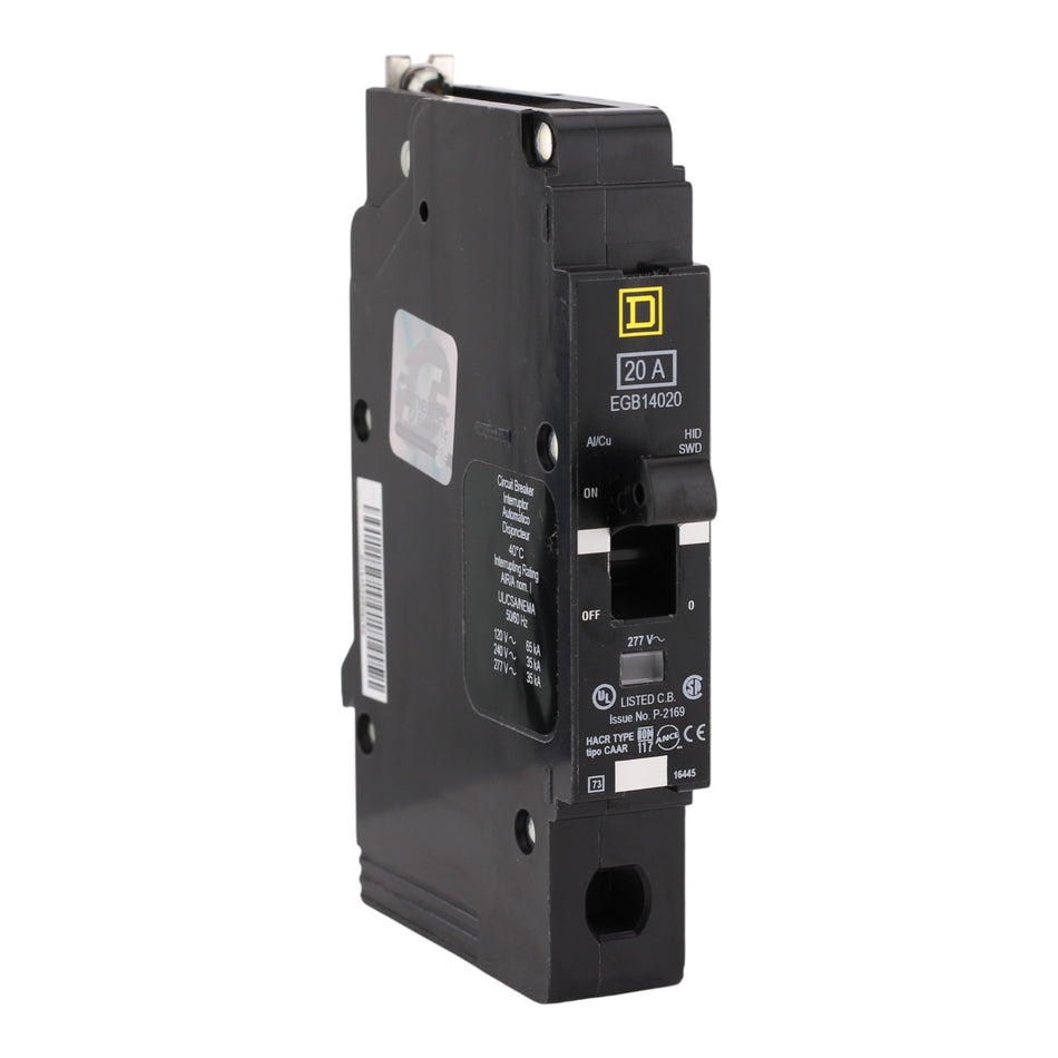 Square D, EGB14020, 20A, 1P, 277V, Bolt-On, Circuit Breaker