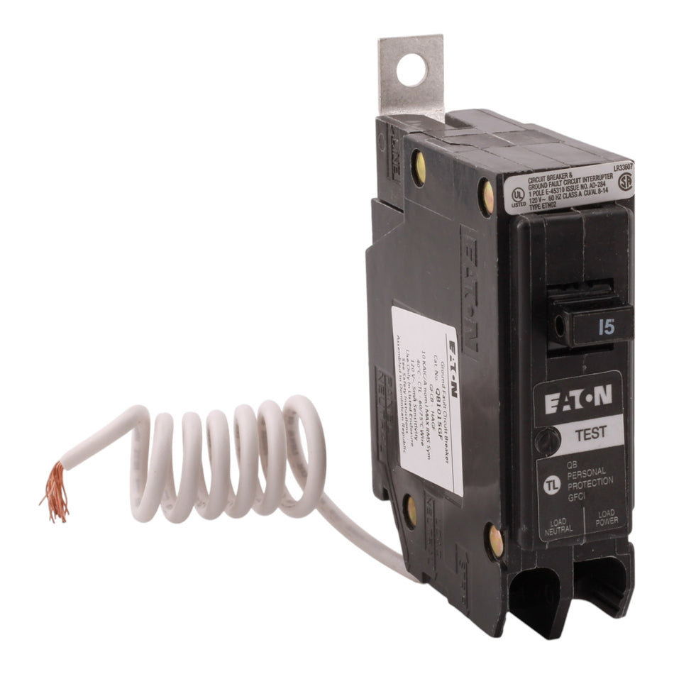 Eaton QB QB1015GF 15A 1P 120V GFCI Circuit Breaker