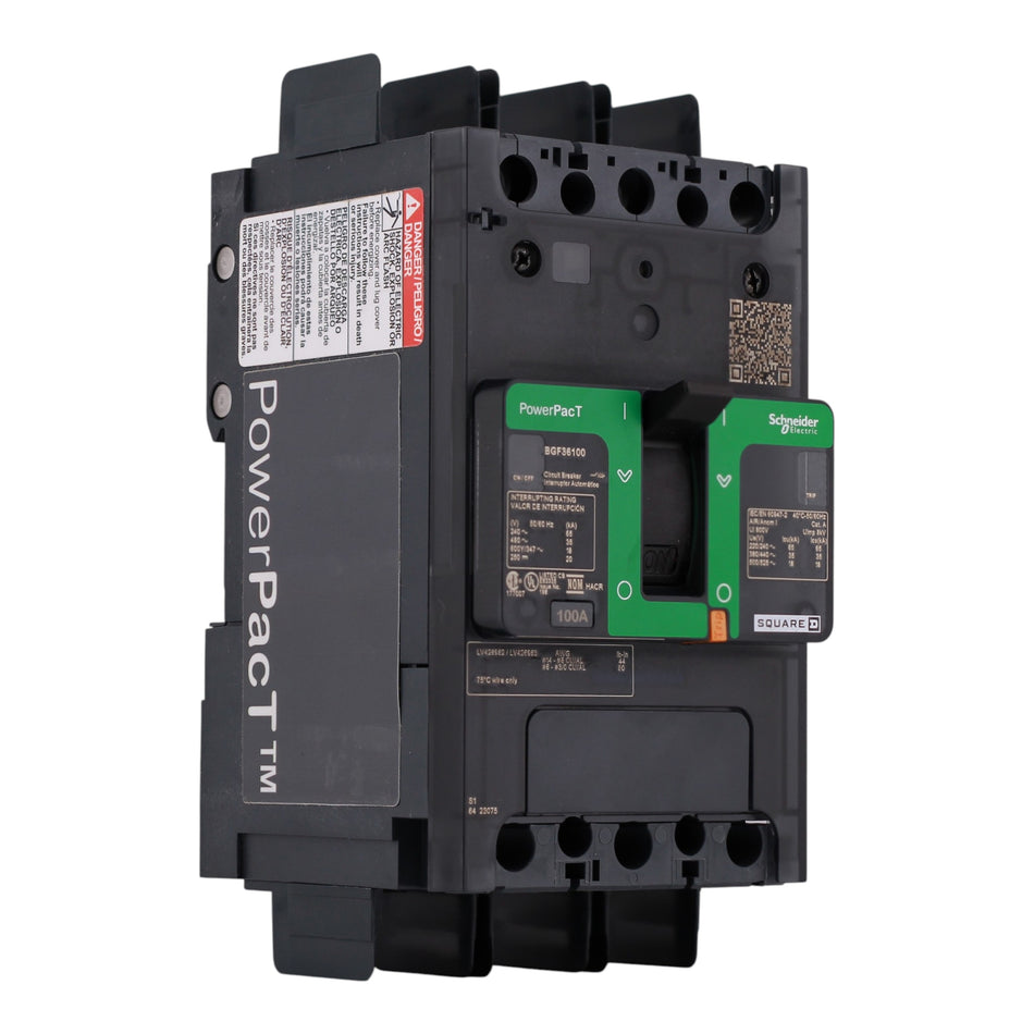 Square D PowerPacT B, BGF36100, 100A, 3P, 600Y/347V, Unit Mount, Circuit Breaker