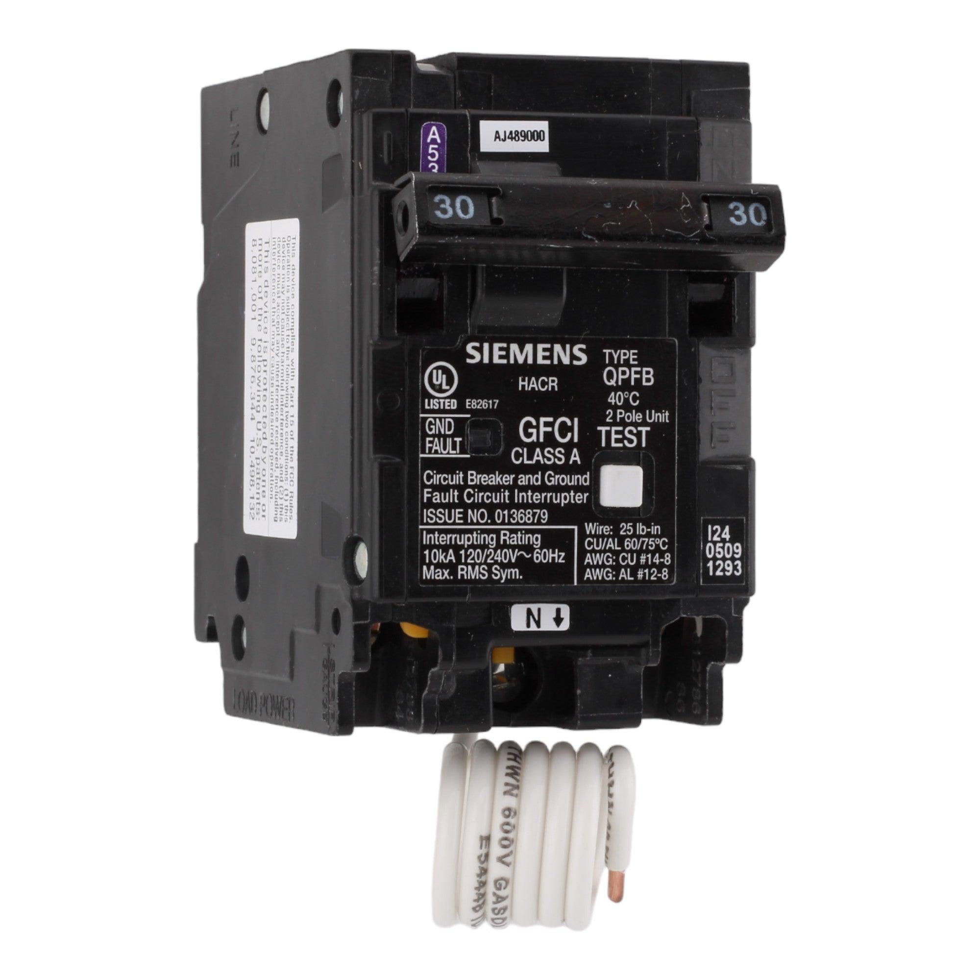 Siemens Q230GF, 30A, 240V, 2P, GFCI Breaker – RES LLC Store