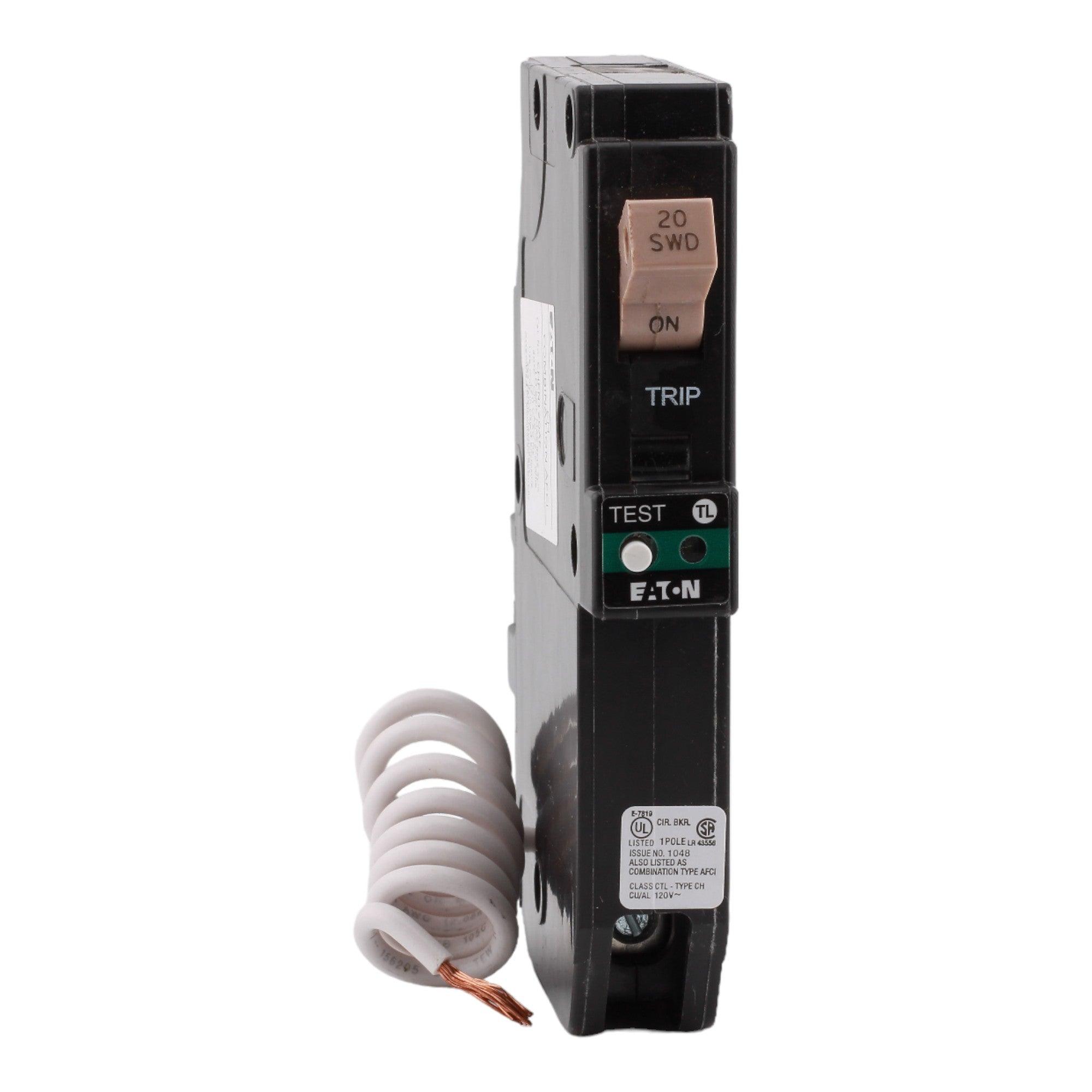 Eaton CHFN120AF 20 Amp Single Pole 120V Pigtail-Neutral AFCI Arc Fault Circuit Breaker UL