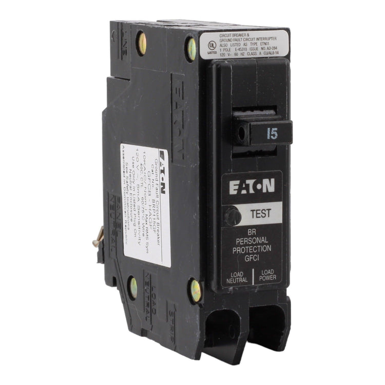 Eaton BR BRP115GF 15A 1P 120V GFCI Plug-On Neutral Circuit Breaker ...