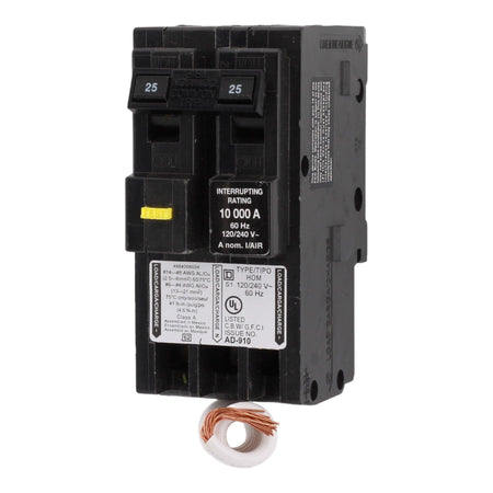Square D HOM225GFI 25 Amp Double Pole 240V Pigtail-Neutral GFCI Ground Fault Circuit Breaker UL