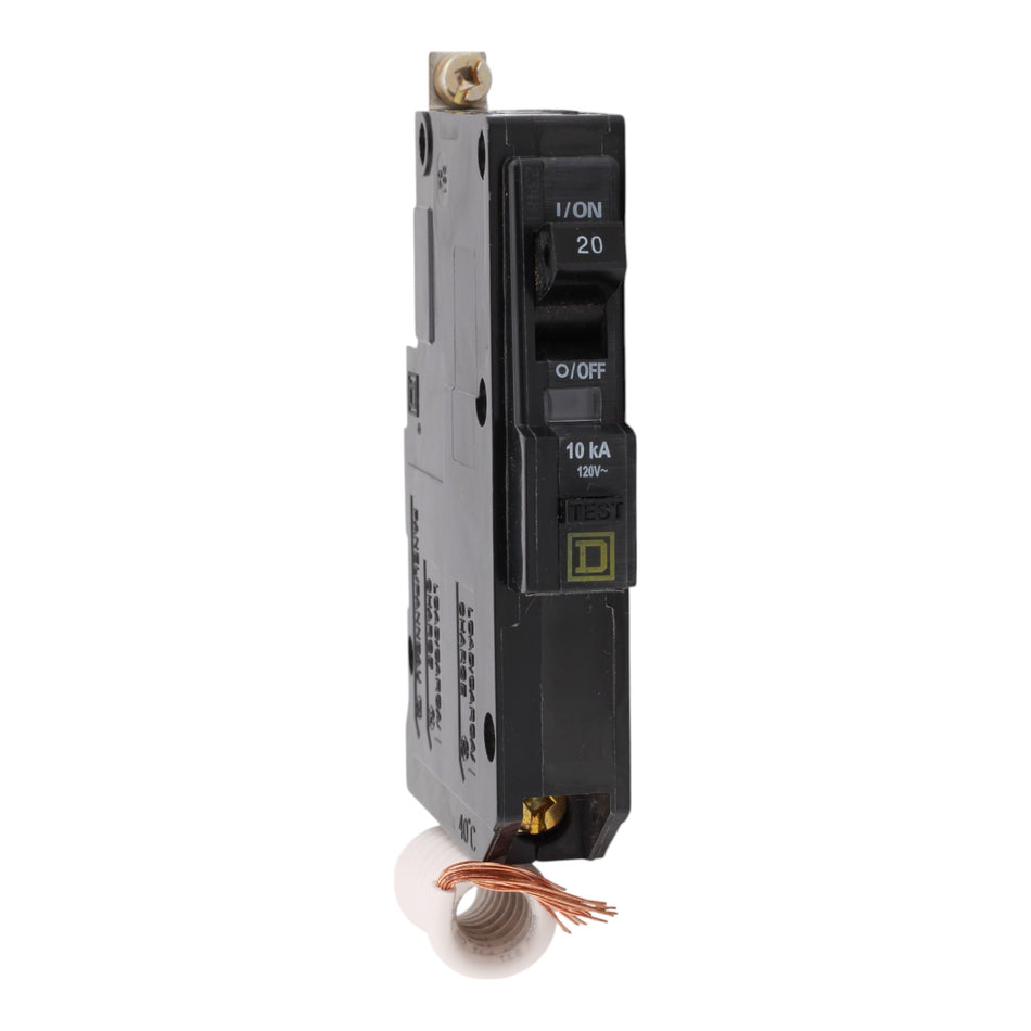 Square D QOB120EPD, 20A, 120V, 1-Pole EPD Circuit Breaker, Bolt-On, for QOB Load Centers