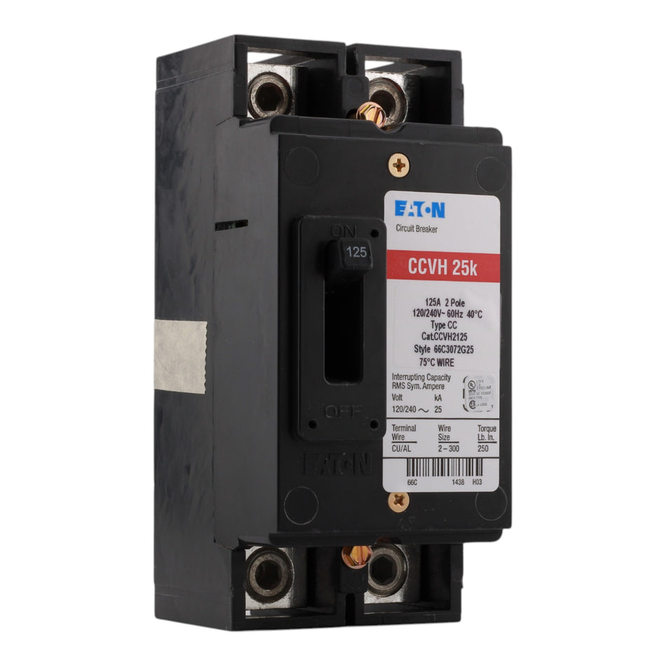 Eaton Type CCV CCVH2125 125A 2P 120/240V Tenant Main Circuit Breaker