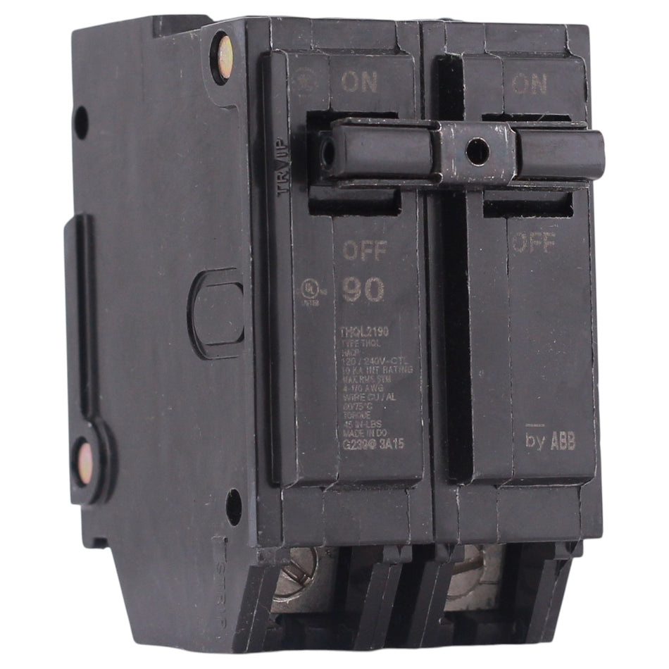 GE Q-Line, THQL2190, 90A, 2P, 120/240V, 10kA, Plug-In, Pigtail Neutral, Circuit Breaker