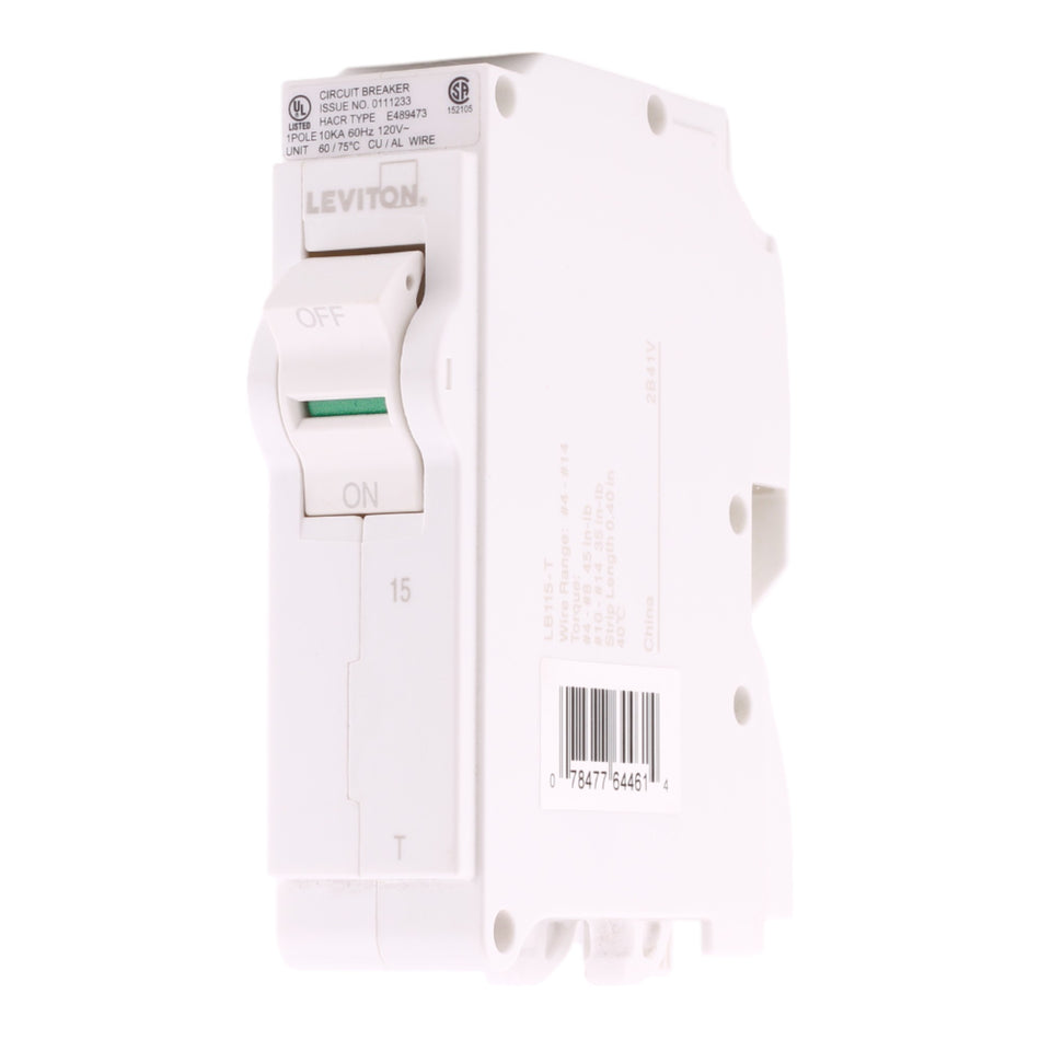 Leviton  LB115-T 15A 1P 120/240V Standard Plug-On Neutral Circuit Breaker