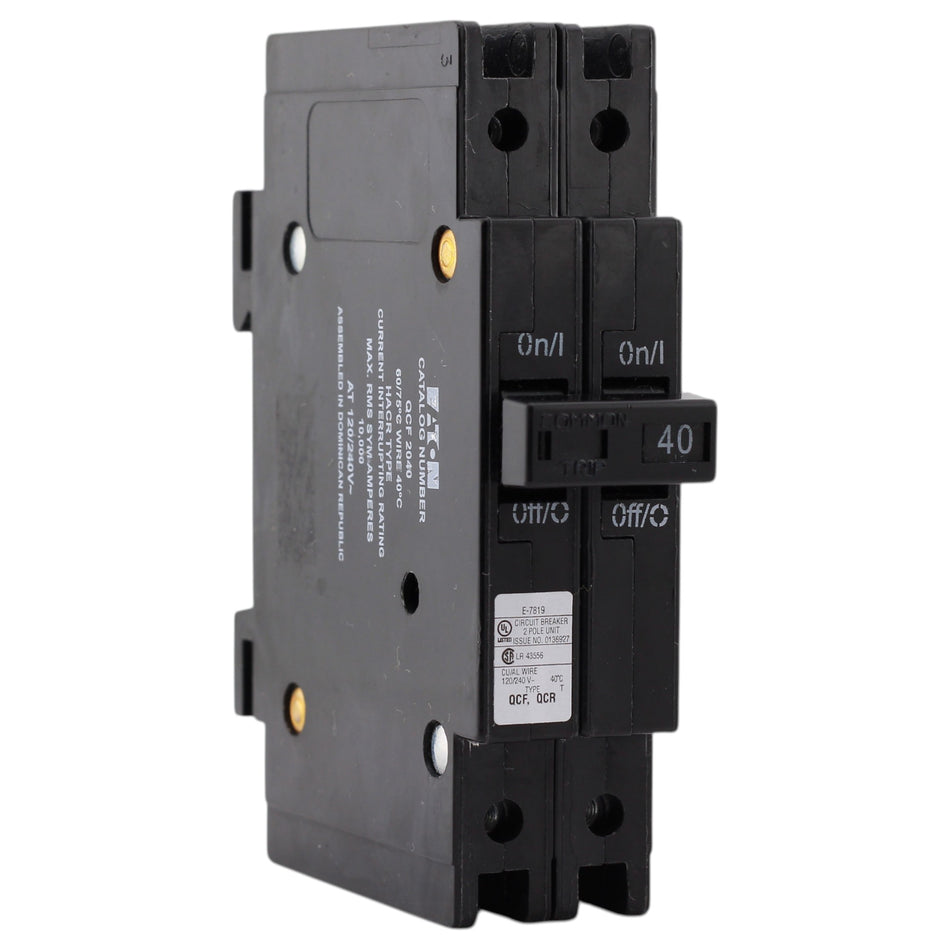 Eaton QCF, QCF2040, 40A, 2P, 120/240V, Thermal Magnetic, Circuit Breaker