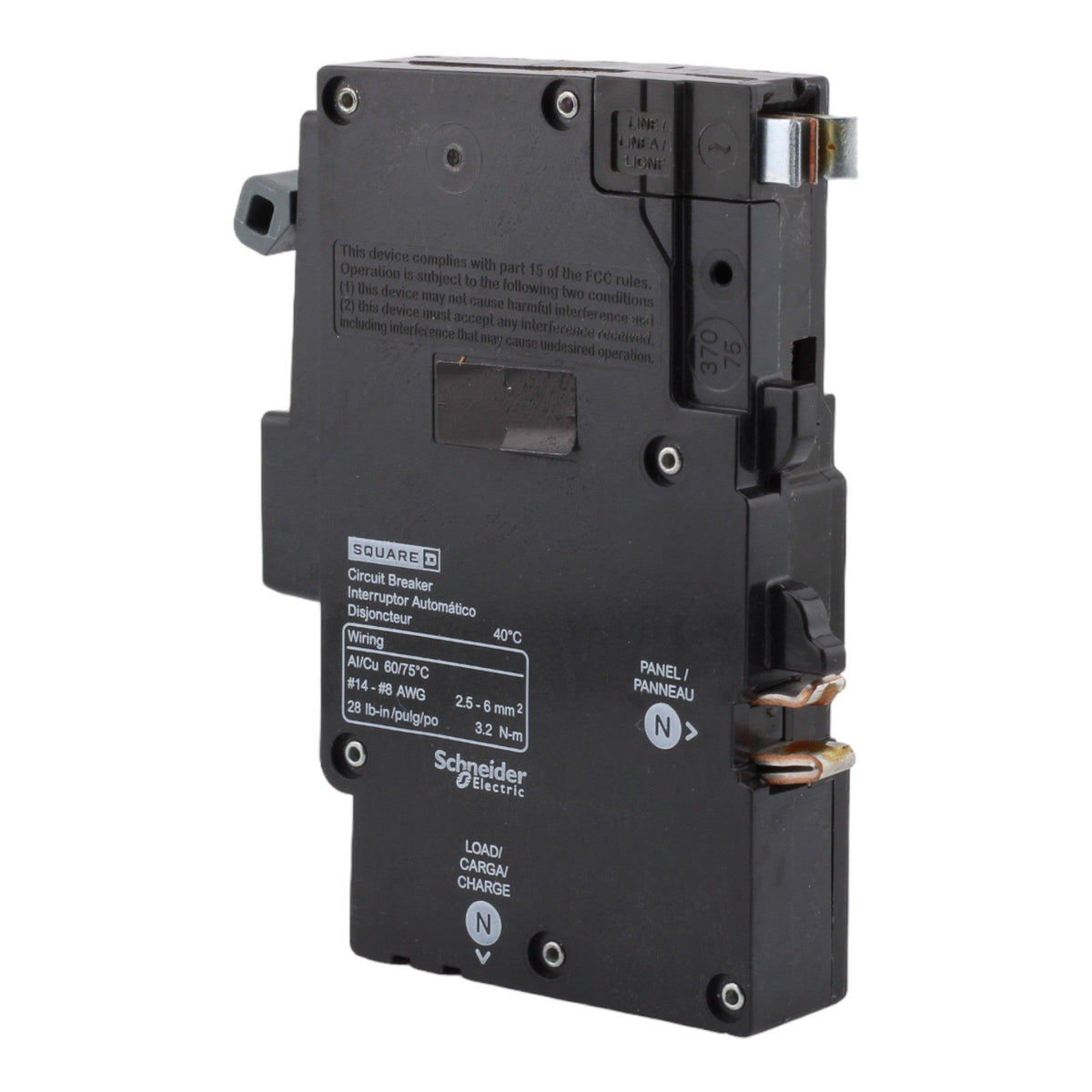 Square D QO115PAF 15 Amp Single Pole 120V Plug-On Neutral AFCI Arc Fault Circuit Breaker UL