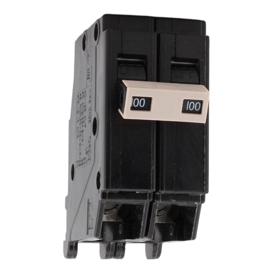 Eaton CH2100CS, 100A, 120/240V, 2-Pole Thermal Magnetic Circuit Breaker, 10kAIC, Type CH Loadcenter Compatible
