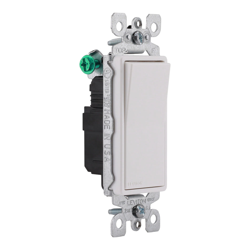 Leviton Decora PACK-10 5601-2W 15A Single-Pole 120/277V Grounding Rocker Switch White