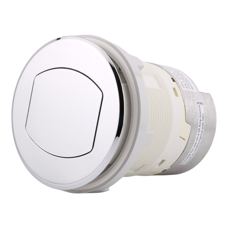 Hubbell Wiring, RCT200CH, 15 Amps, 125 Volts, 2-Pole, Kitchen Counter Receptacle, Surface Mount, Tamper Resistant, Chrome