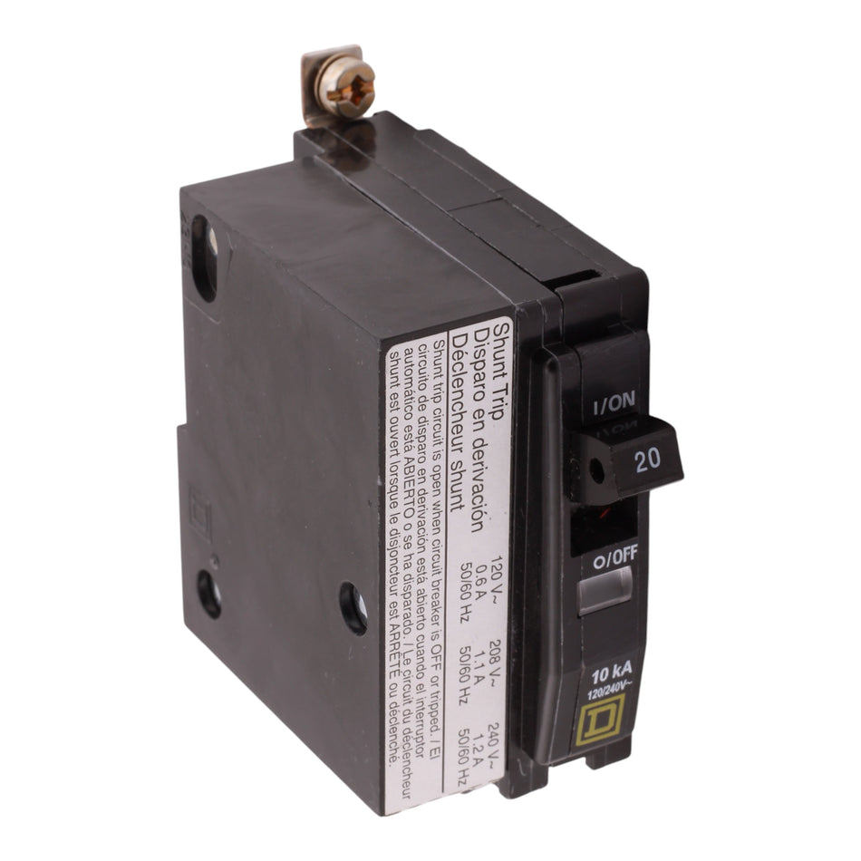 Schneider Electric QO QOB1201021 20A 1P 120/240V Standard Bolt-On Circuit Breaker