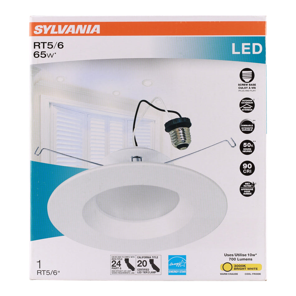 Sylvania LEDRT567009302H 5"/6" 10W 120V 3000K LED Downlight Kit