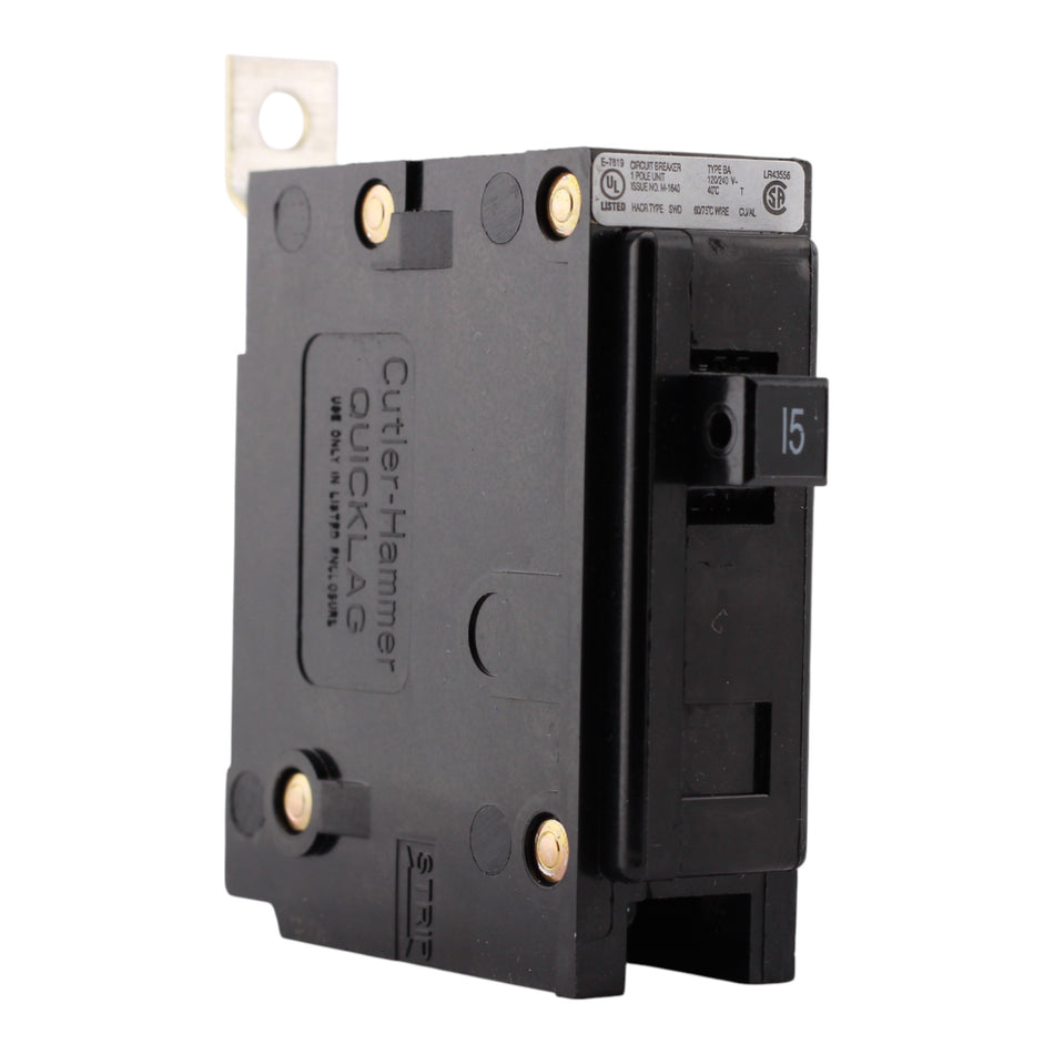 Eaton BAB, BAB1015, 15A, 1P, 120/240V, Bolt-On, Circuit Breaker