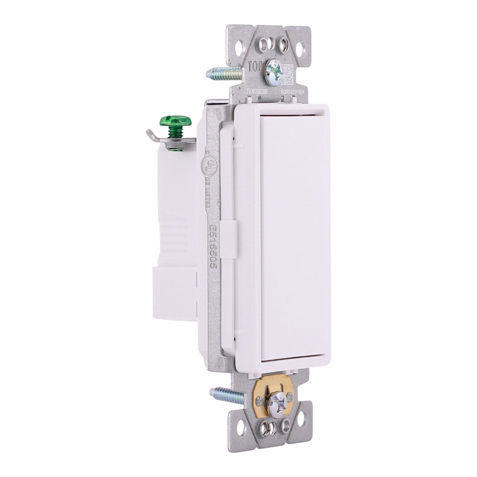 Square D X Series, SQR14103WH, 15A, 1P, 120/277V, Single-Pole Switch, White, Matte, 30-Pack