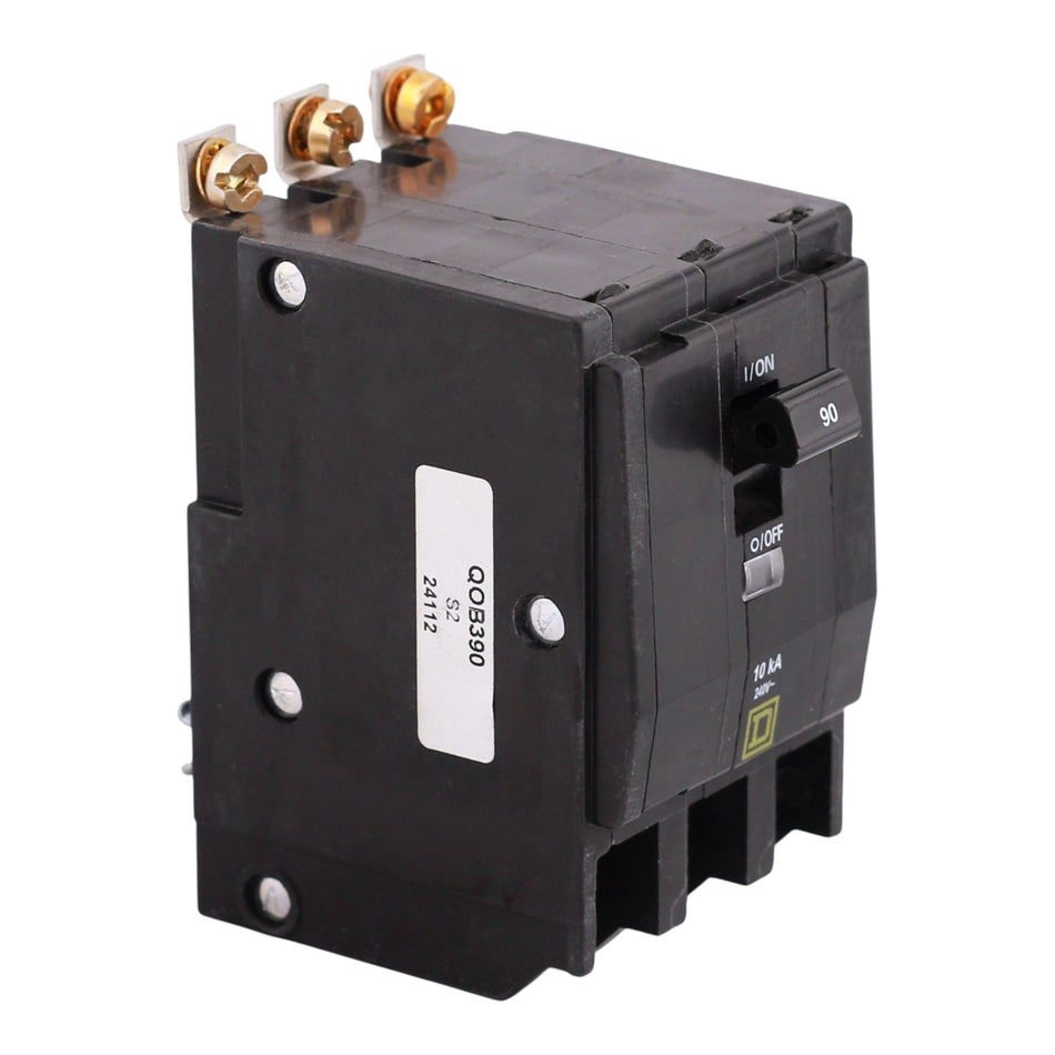 Square D QO, QOB390, 90A, 3P, 240V, Bolt-On, Thermal Magnetic, Circuit Breaker