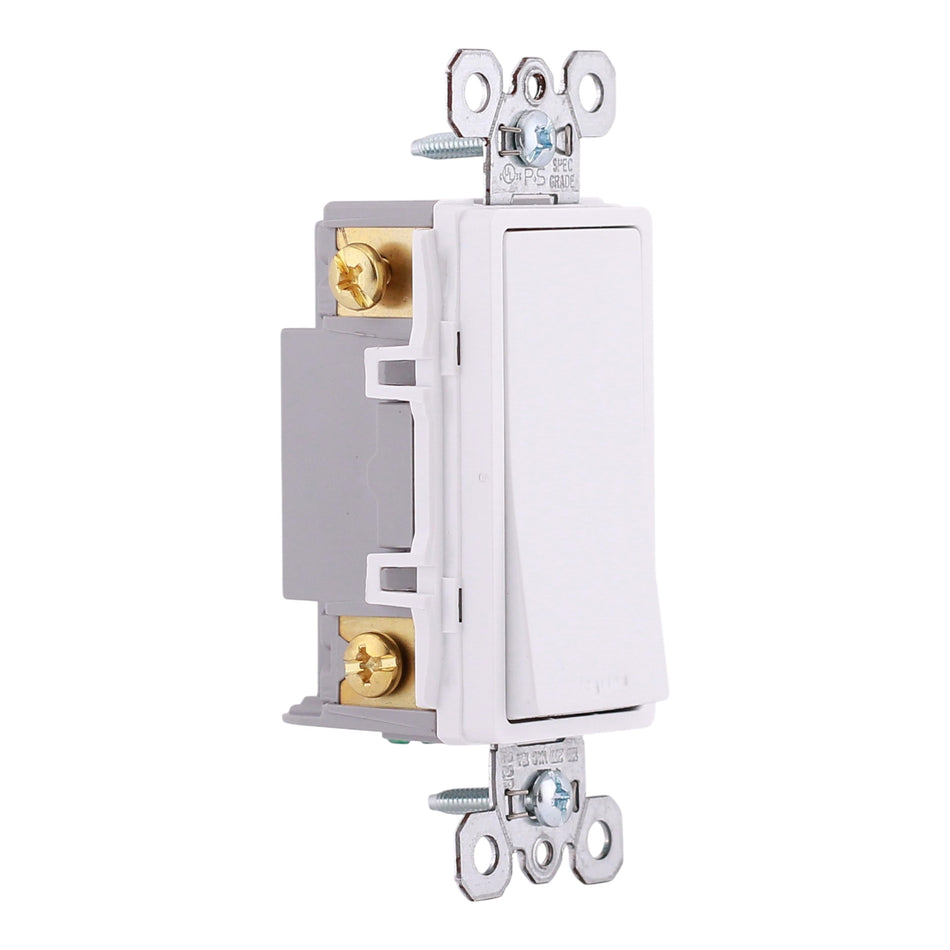 Pass & Seymour radiant, TM874W, 15A, 4-Way, 120/277V, Decorator Paddle Switch, White