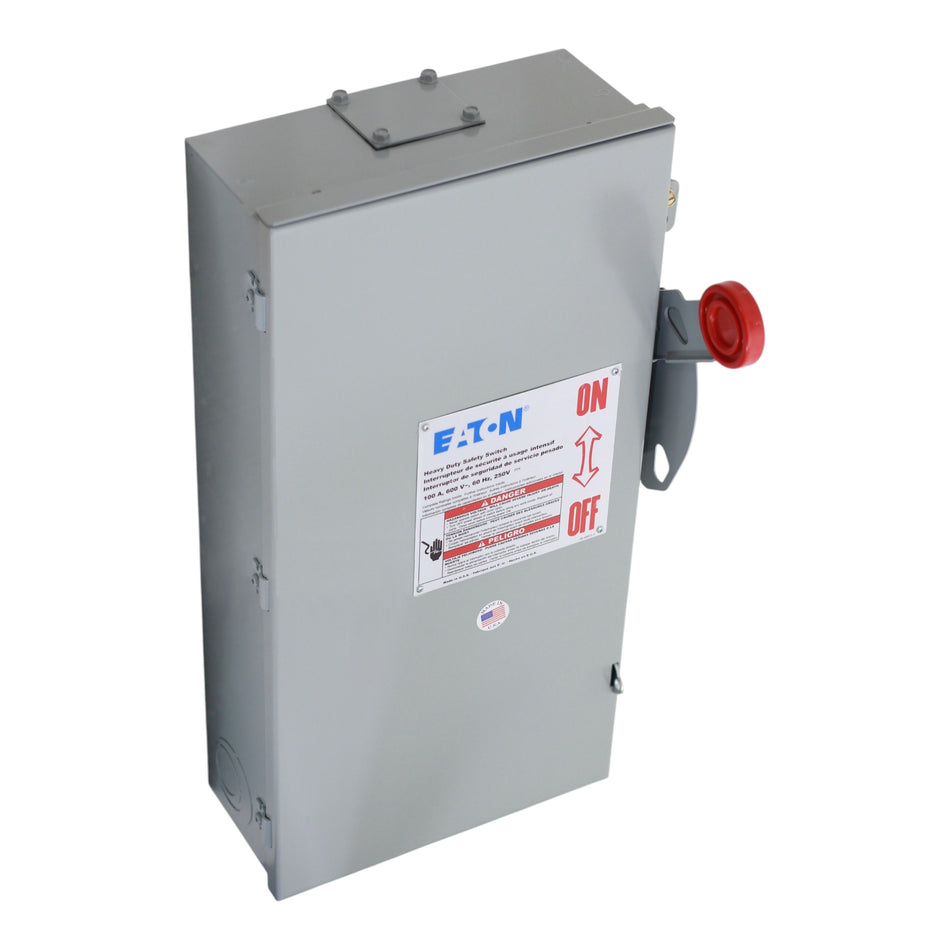 Eaton DH Series, DH363NRK, 100A, 3P, 600V, Fusible w/Neutral, Class H, NEMA 3R, Safety Switch