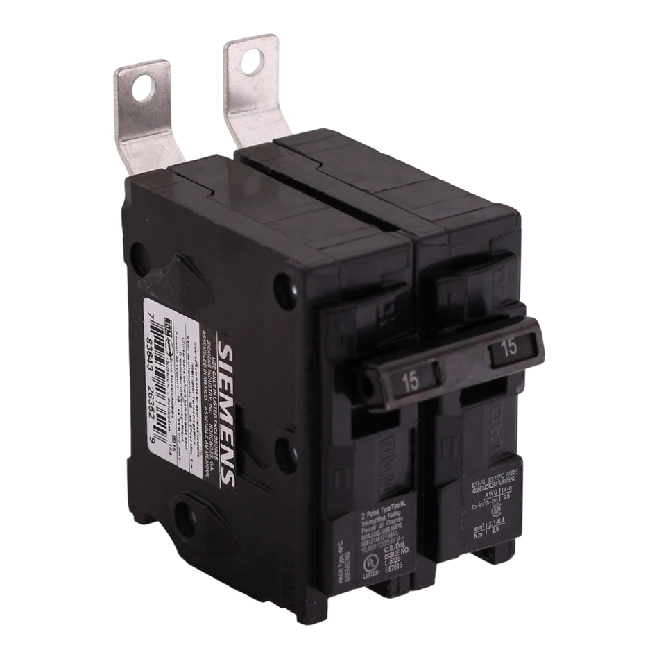 Siemens B215 15 Amps 120/240 Volts Two-Pole Bolt-on Circuit Breaker Type BL for Siemens Bolt-on Load Centers