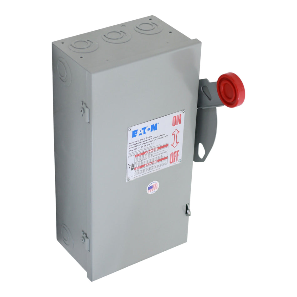Eaton DH Series, DH261NGK, 30A, 2P, 600V, Fusible w/Neutral, Class H, NEMA 1, Safety Switch