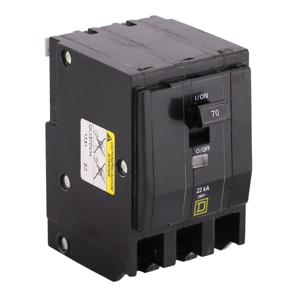 Square D QO, QO370VH, 70A, 3P, 120/240V, 22kA, Thermal-Magnetic, Circuit Breaker