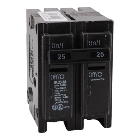 Eaton BR225 25 Amp Double Pole 240V Plug-In Standard Trip Circuit Breaker UL