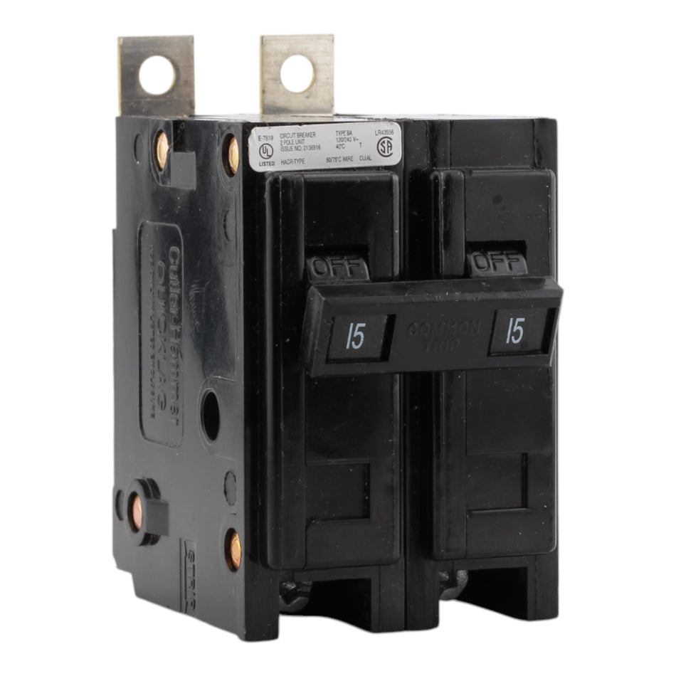 Eaton BAB2015 15A 2P 120/240V Thermal-Magnetic Circuit Breaker