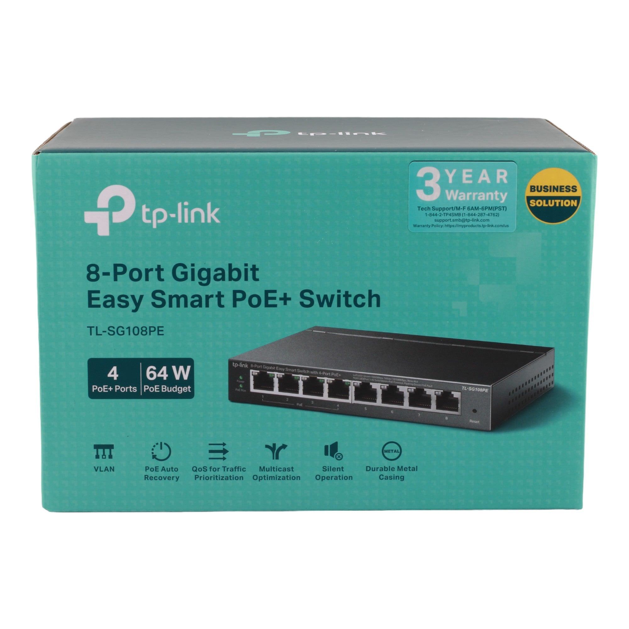 TP-Link TL-SG108PE 8-Port Gigabit Easy Smart Switch with 4-Port PoE