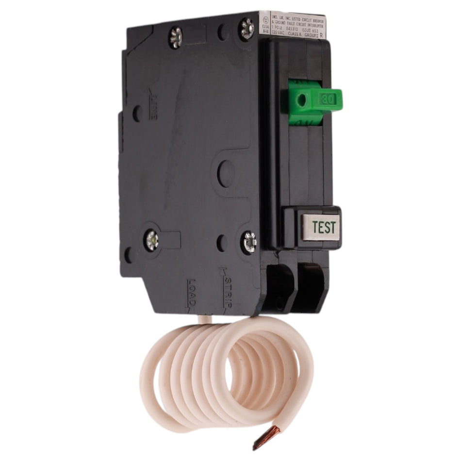 Eaton BR, GFCB130, 30A, 1P, 120V, GFCI, Plug-In, Circuit Breaker