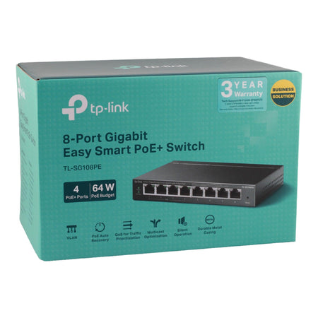 TP-Link TL-SG108PE 8-Port Gigabit Easy Smart Switch with 4-Port PoE