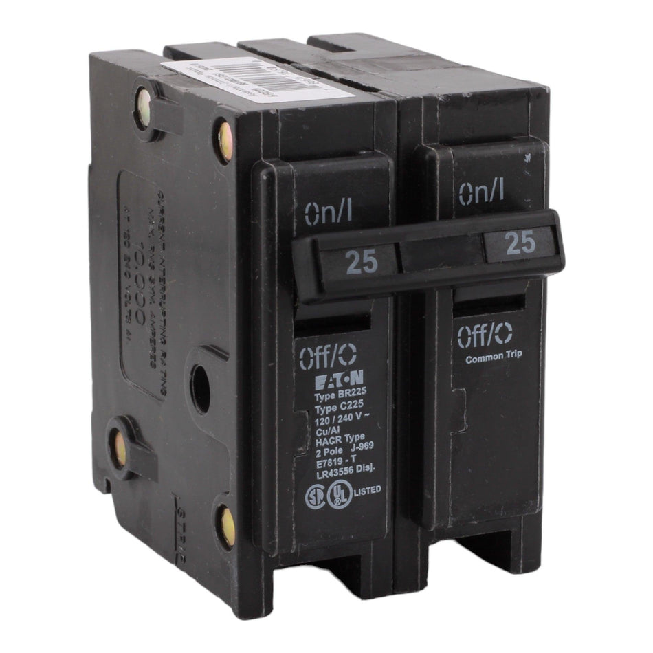 Eaton BR225 25 Amp Double Pole 240V Plug-In Standard Trip Circuit Breaker UL