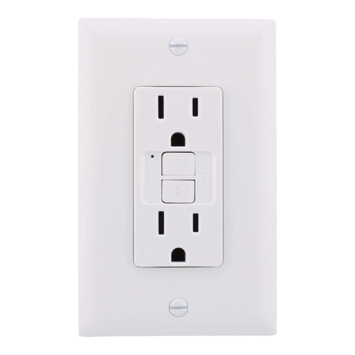 Legrand 1597TRW 15A 125V Tamper-Resistant Duplex GFCI Receptacle White