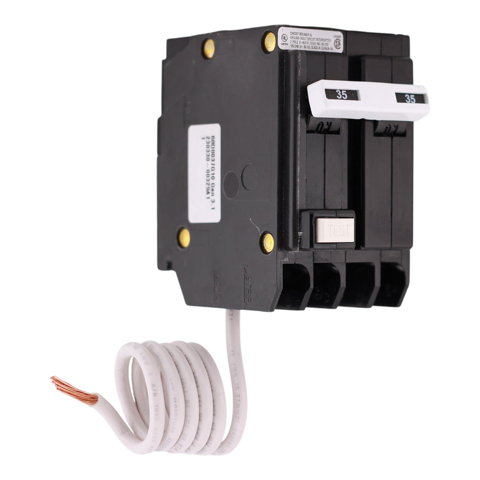 Eaton BR, GFTCB235, 35A, 2P, 120/240V, GFCI, Pigtail Neutral, Circuit Breaker