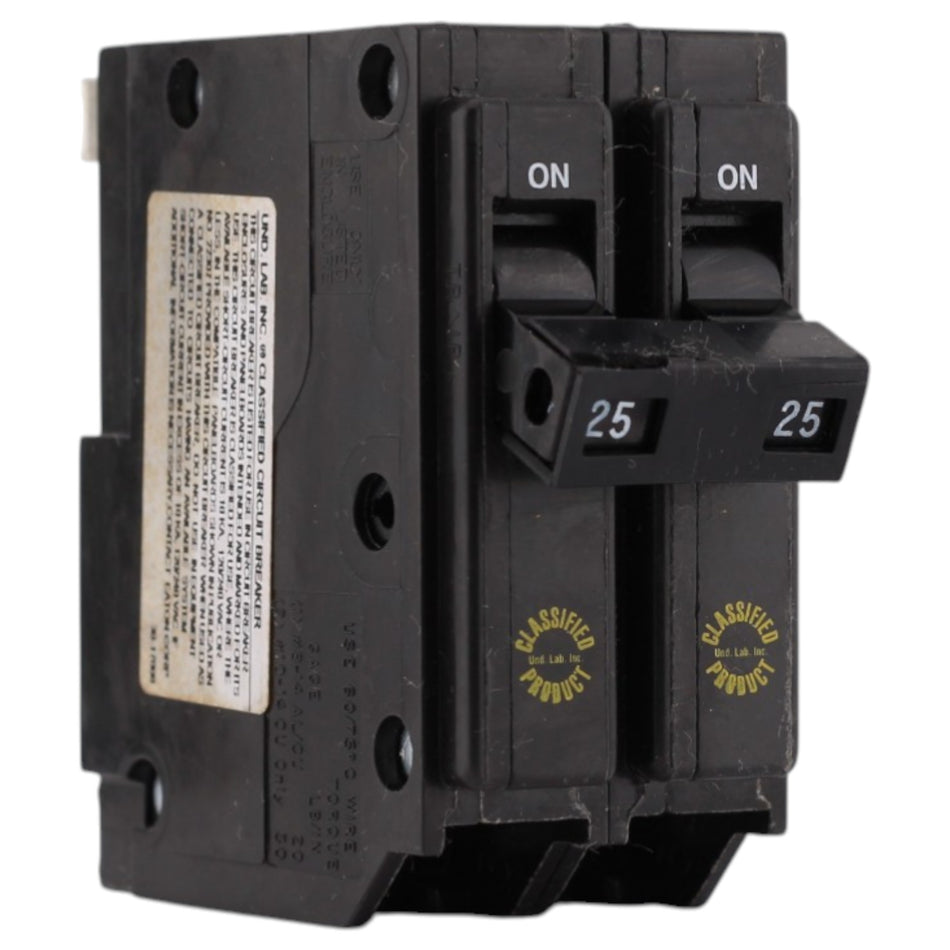 Eaton CHQ, CHQ225, 25A, 2P, 120/240V, Classified, Plug-In, Circuit Breaker
