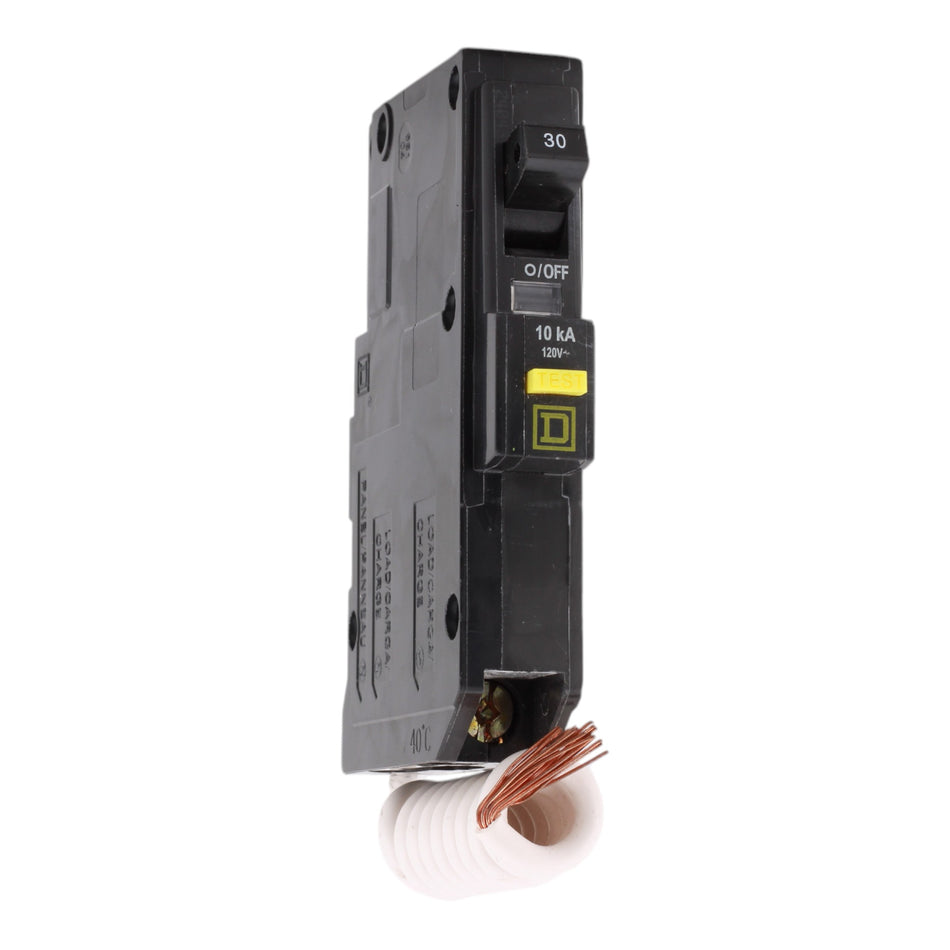 Square D QO130GFI, 30A, 120V, 1-Pole GFCI Circuit Breaker, Plug-In, for QO Load Centers