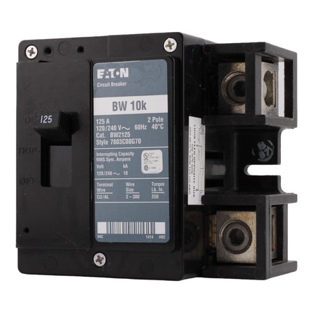 Eaton BW2125 125 Amp Main Circuit Breaker, Type BW, 240V, Bolt-On, UL Listed