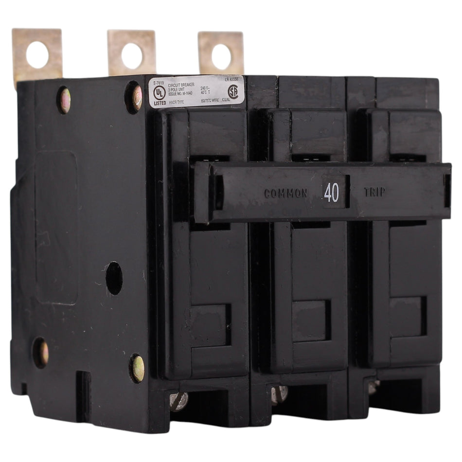 Eaton QuickLag, QBHW3040H, 40A, 3P, 240V, Bolt-On Thermal Magnetic Circuit Breaker