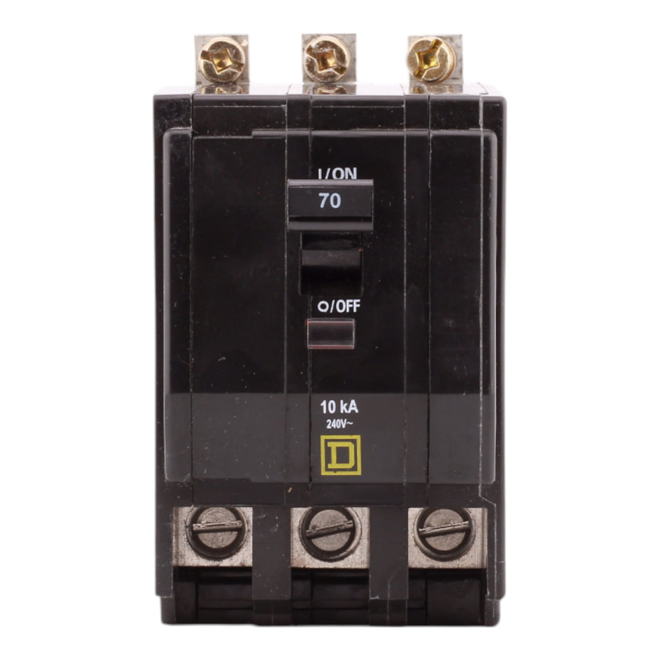 Square D QO QOB370 70A 3P 120/240V Standard Bolt-On Circuit Breaker