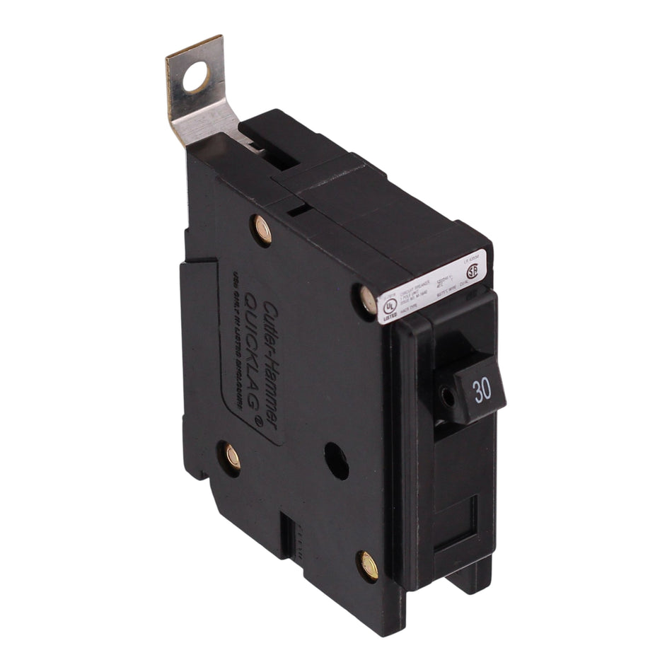 Eaton QBHW, QBHW1030, 30A, 1P, 120/240V, Quicklag, Thermal Magnetic, Bolt-On, Circuit Breaker