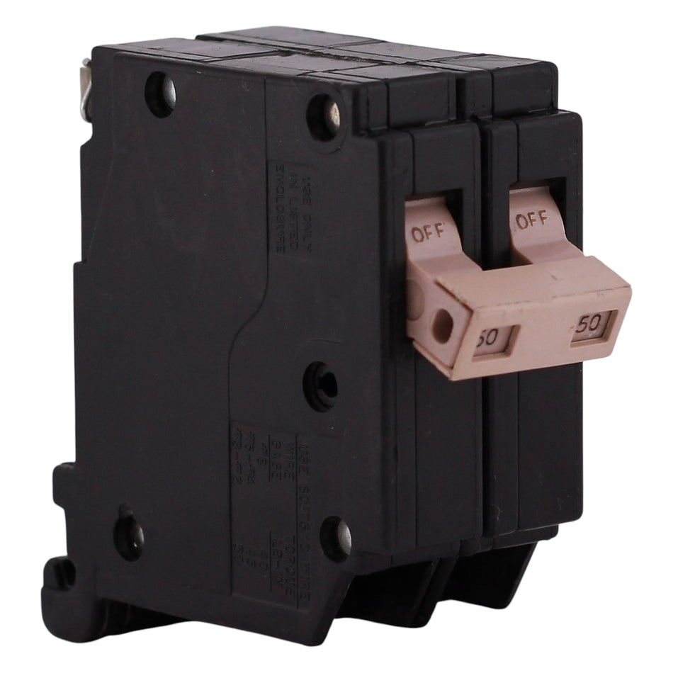 Eaton CH, CH250, 50A, 2P, 120/240V, Thermal Magnetic, Plug-On, Circuit Breaker
