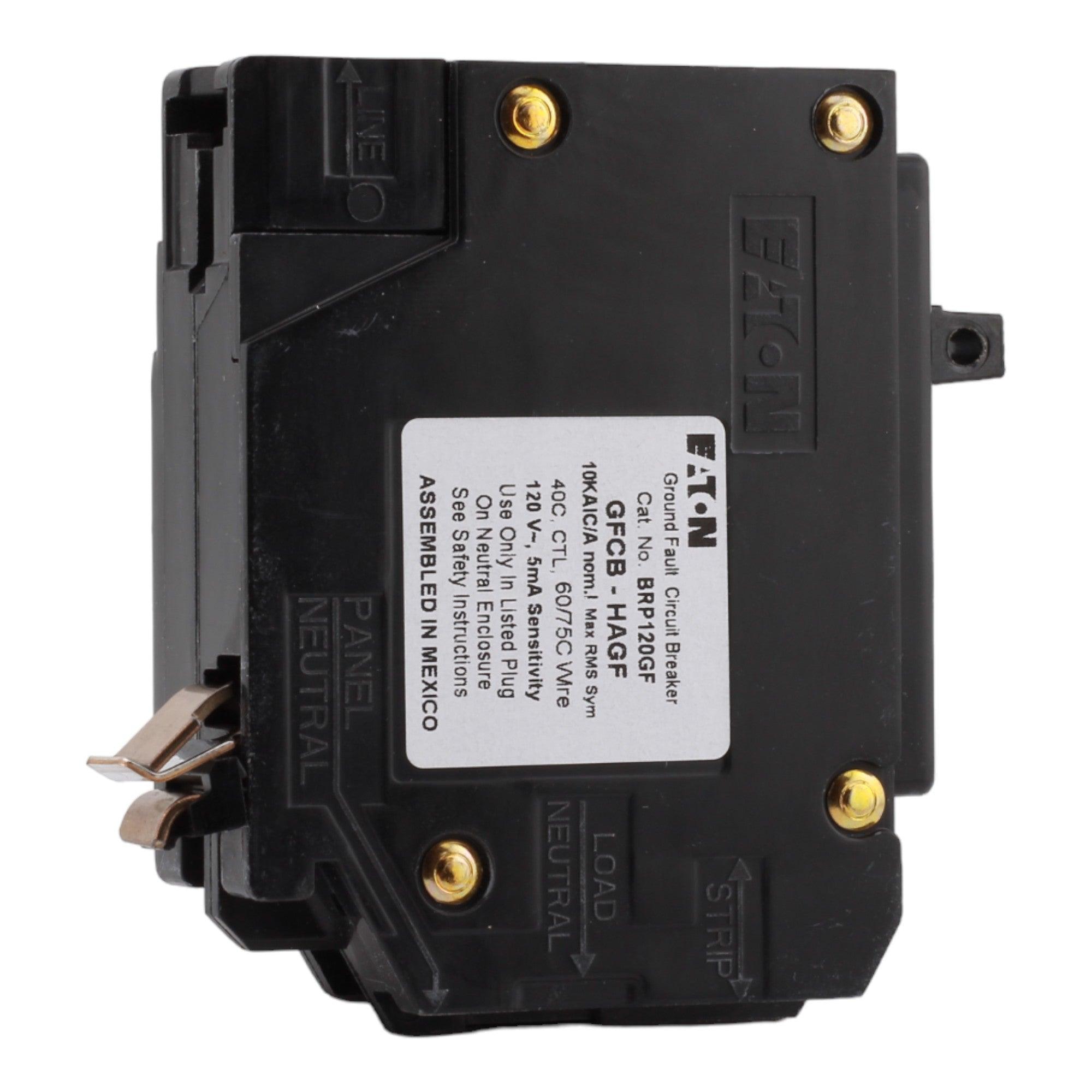 Eaton BRP120GF 20A 120/240V 1-pole GFCI Circuit Breaker Plug-on Neutral