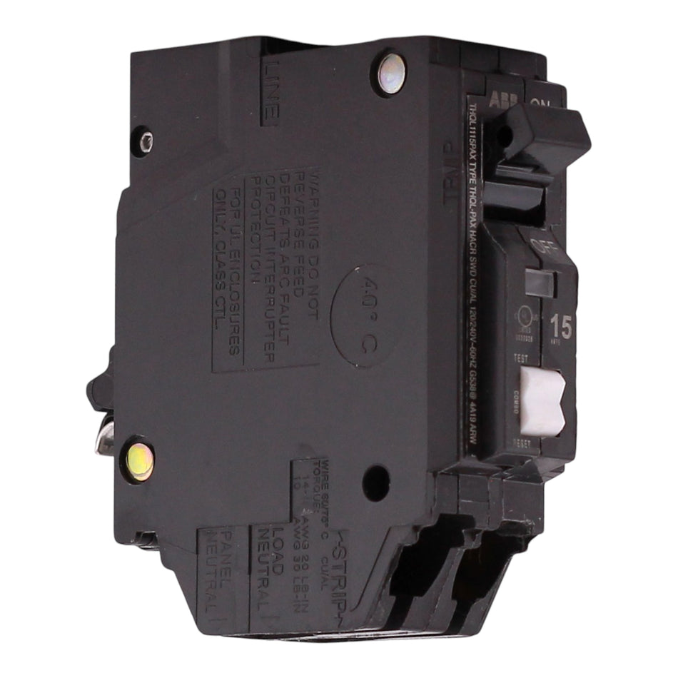 GE Q-Line, THQL1115PAX, 15A, 1P, 120/240V, AFCI, Plug-On Neutral, Circuit Breaker